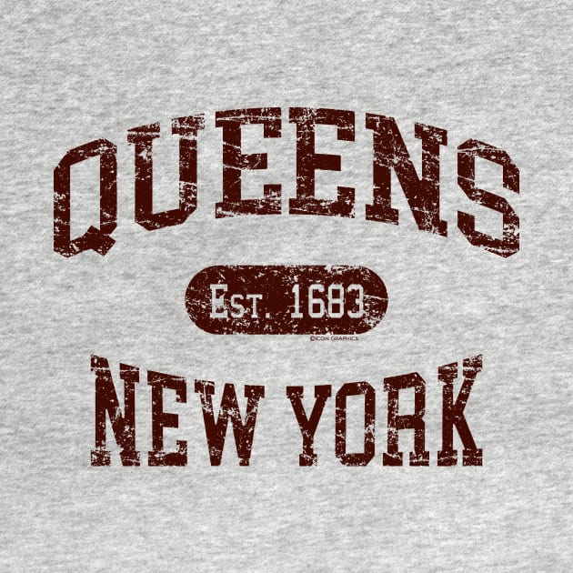 Queens NY Vintage Distressed Retro Print by FireflyCreative